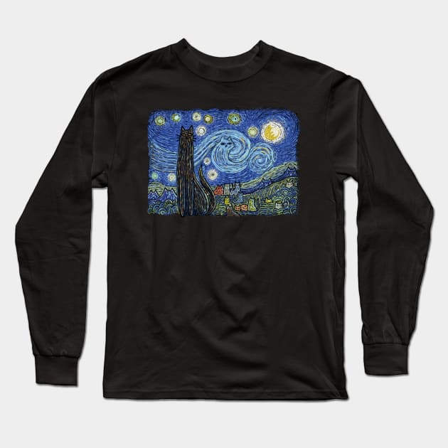 The_Kitty_Night Long Sleeve T-Shirt by Walmazan